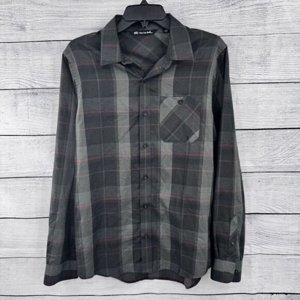 Travis Mathew Shirt Mens Size large Plaid‎ Long Sleeve Button Down Performance
